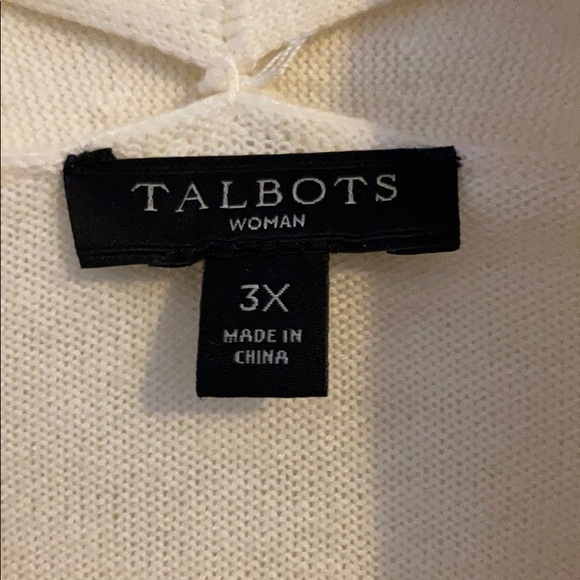 Talbots cream and Blue Cardigan - Picture 7 of 8